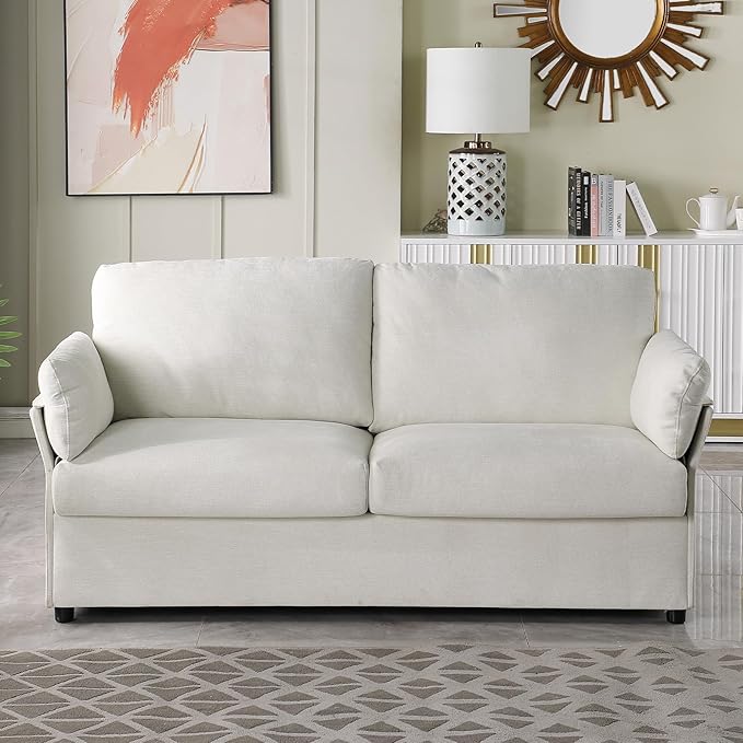 Sofa, Modern sofa sofa, Chenille fabric comfort sofa, ergonomic sofa with armrest pillow, small space, small sofa in living room, bedroom and office